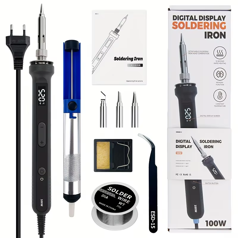 Diy Electronics Circuits - 100W Digital Soldering Iron Kit Adjustable‑Temperature