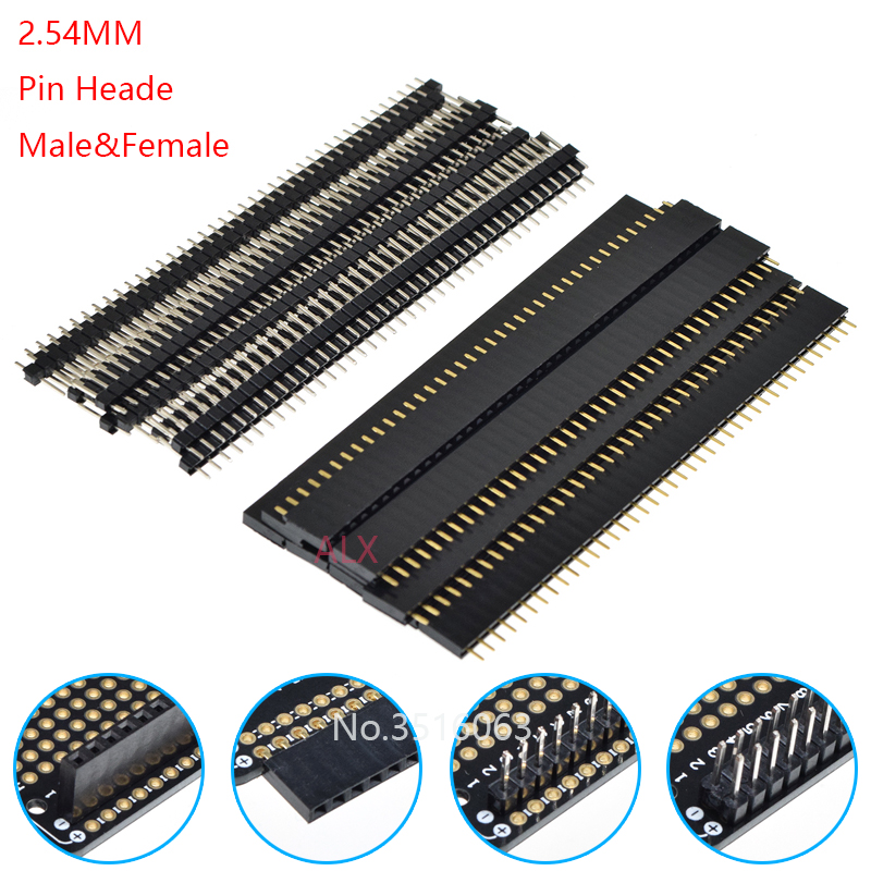 Male Female Header Pin - 5/10Pcs 2.54mm 40 Pin 1x40 2X40