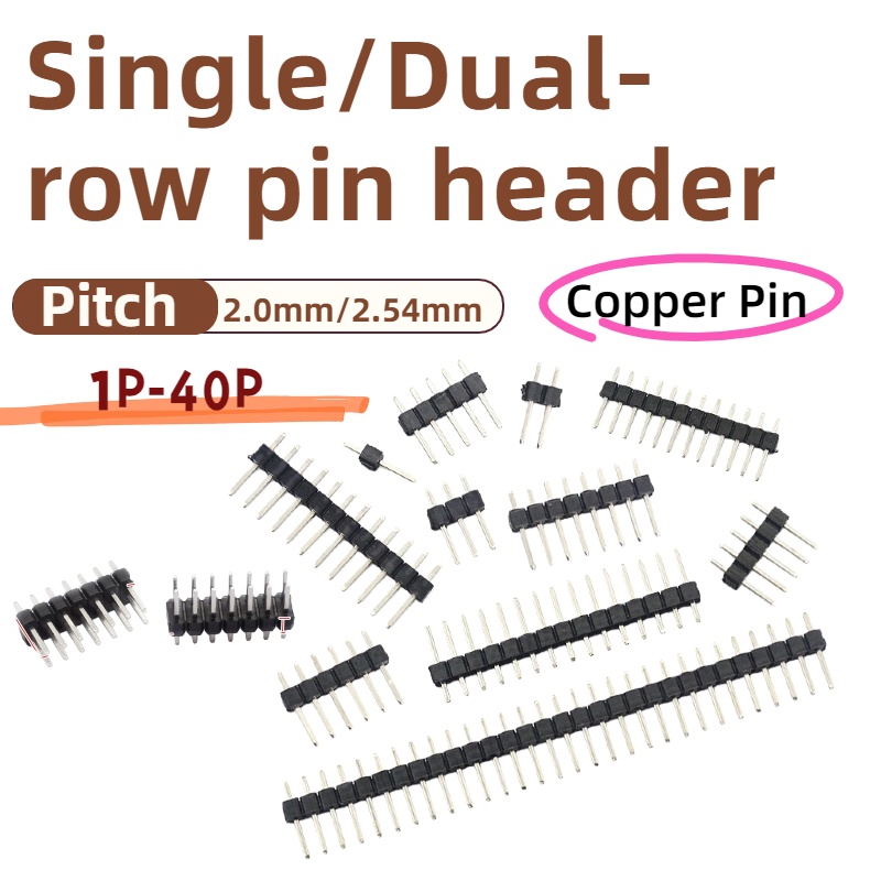 10PCS,2.54mm Pitch Single/Dual - огляд і ціна Male Female Header Pin