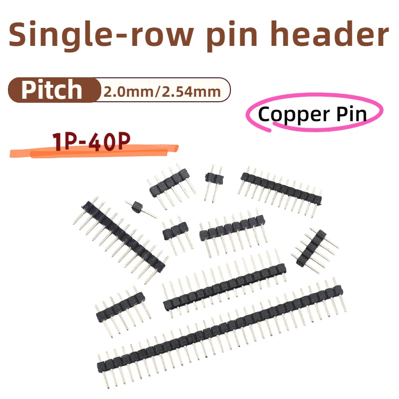 10PCS,2.54mm Pitch Single/Dual - огляд і ціна Male Female Header Pin