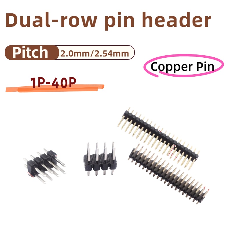 10PCS,2.54mm Pitch Single/Dual - огляд і ціна Male Female Header Pin