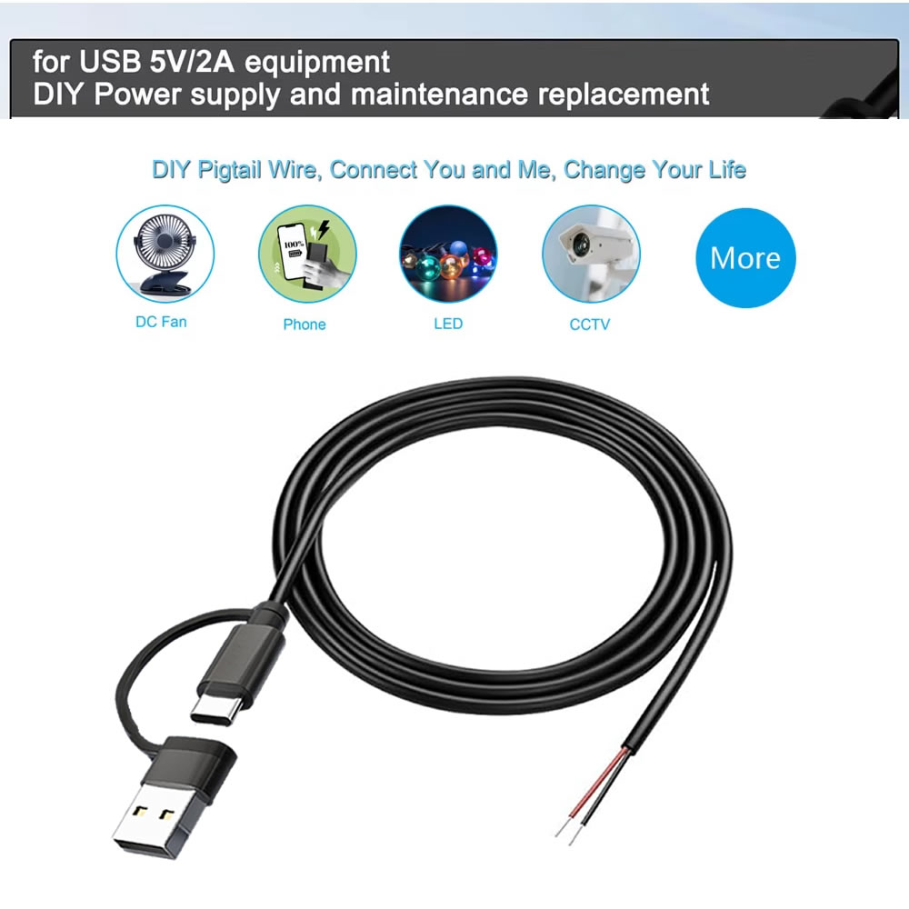 DC 2 Pin Power Cable USB and T - огляд і ціна Diy Electronics Music